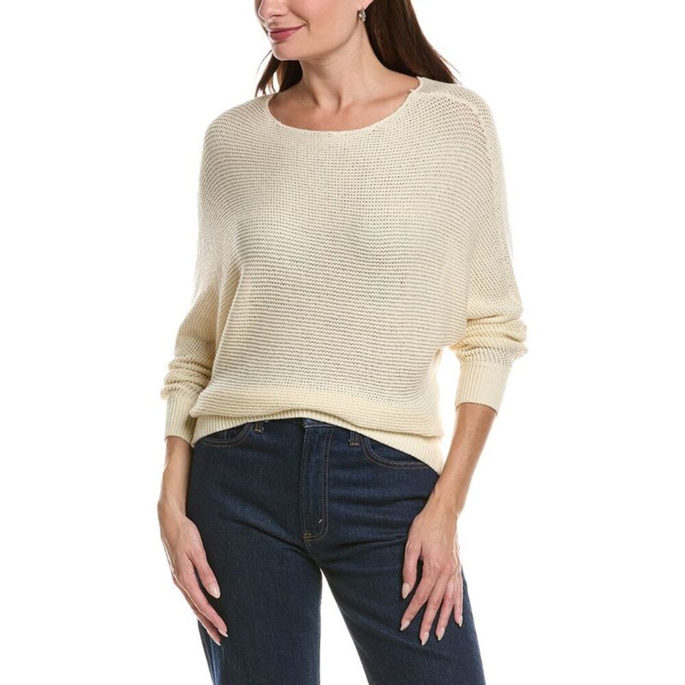 Brooks Brothers Womens Open Stitch Dolman Sweater, Ivory